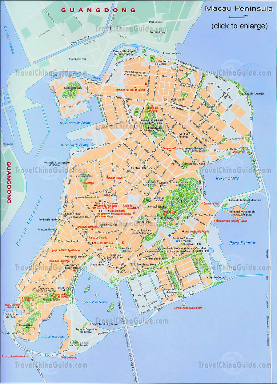 centre ville carte du macao